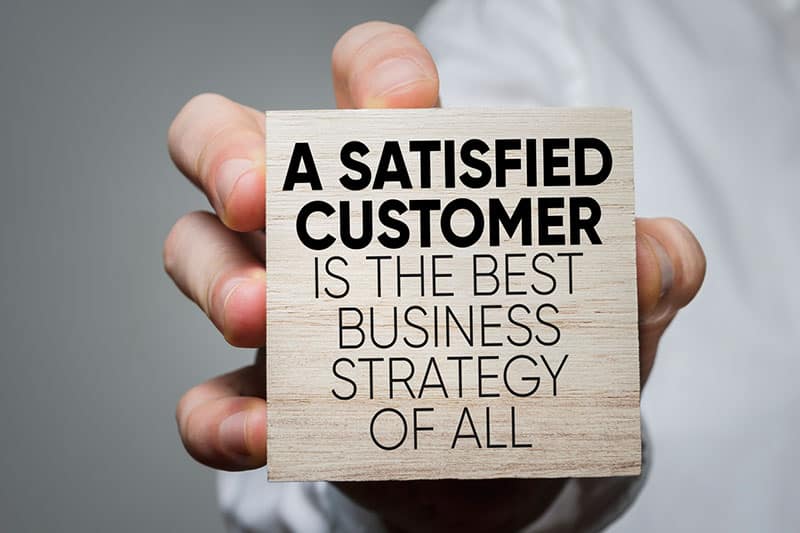 Zufriedener Kunde: Die beste Geschäftsstrategie.